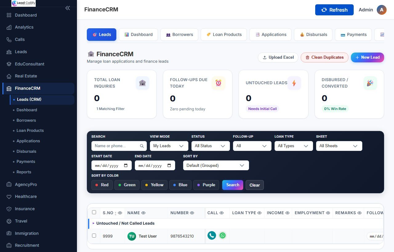 Loan, Banking & Finance CRM