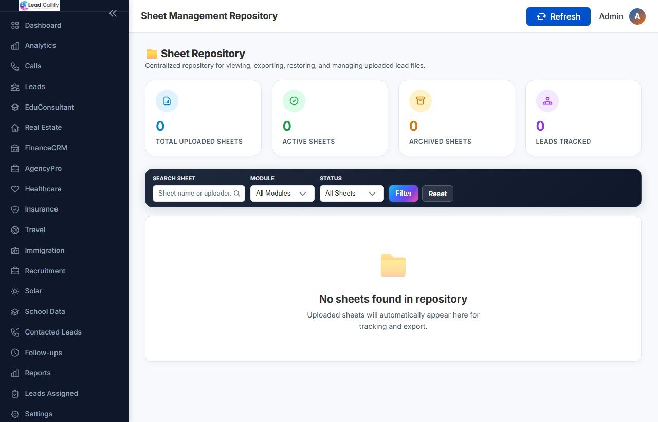 Sheet Repository Management